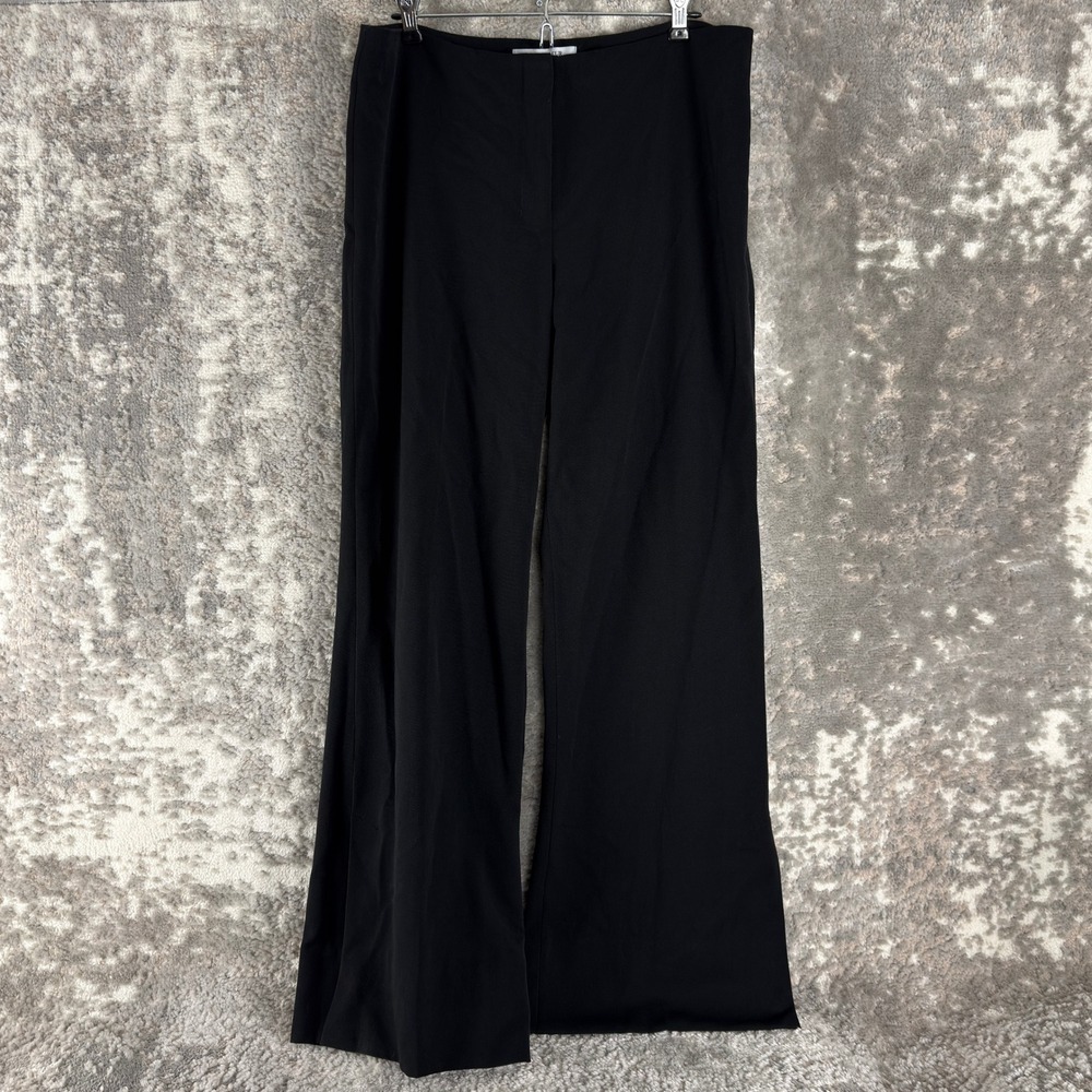 M.M.LaFleur Size 12 Wide Leg Career Dress Pants Black Full Length Women